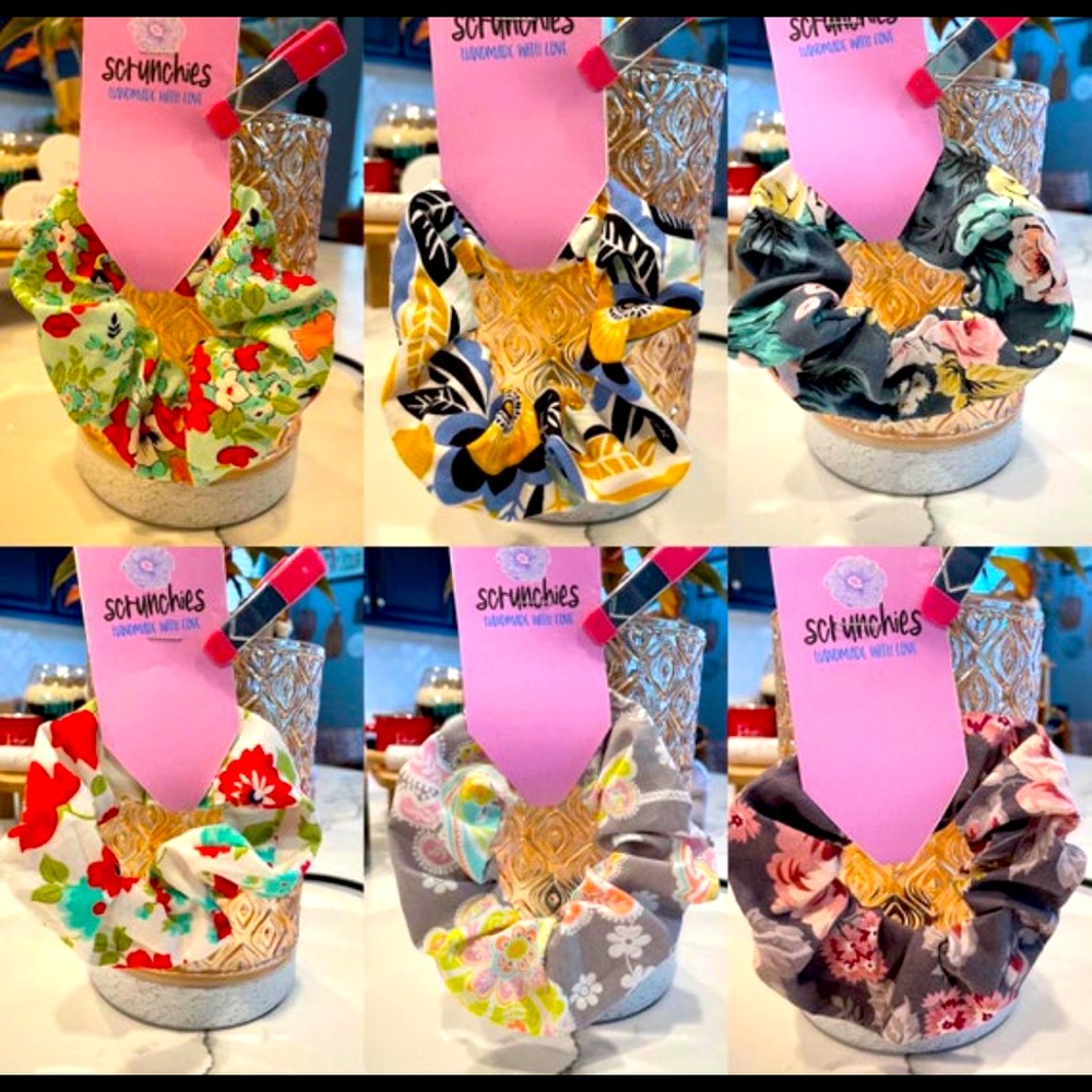 Hair fabric scrunchies set of 3 choice style